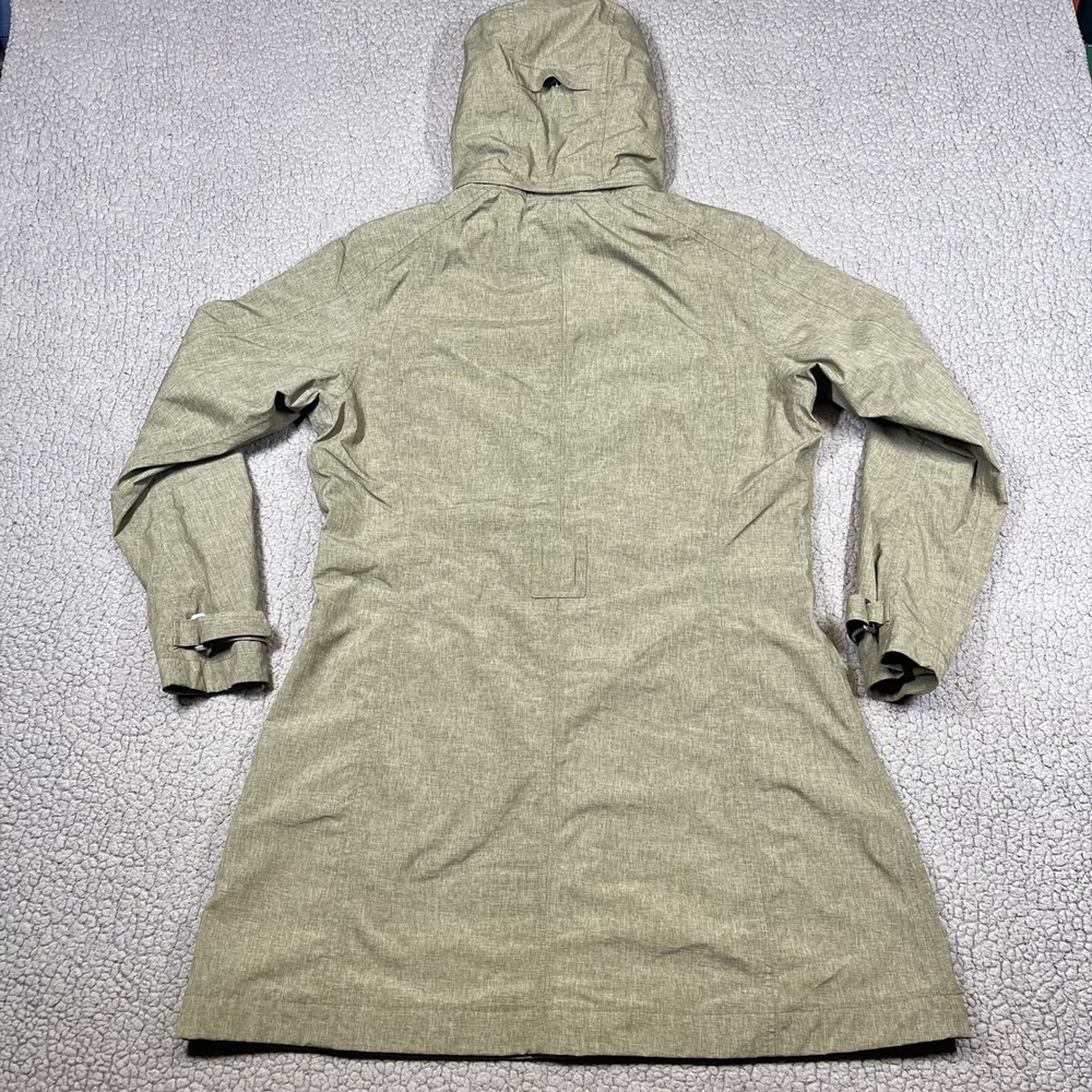 REI Womens Hooded Rain Parka Jacket Green Longline Trench Coat Size L RN37249 - Picture 10 of 12